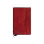 Zoozie Bags Cartera para Hombre Piel Auténtica Roja 9,5 cm x 6,5 cm x 2 cm